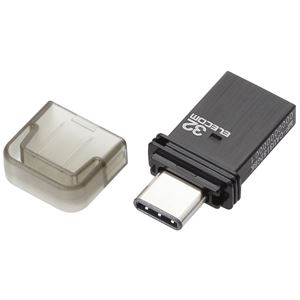 エレコム USBメモリ/USB3.0対応/Type-C/32GB/ブラック MF-CAU3132GBK