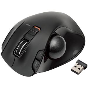 エレコム ワイヤレストラックボールマウス/親指操作/5ボタン/チルト機能/無線/ブラック M-XT2DRBK