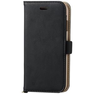 エレコム iPhone 6s/6用ソフトレザーカバー/磁石タイプ/ブラック PM-A15PLFYBK
