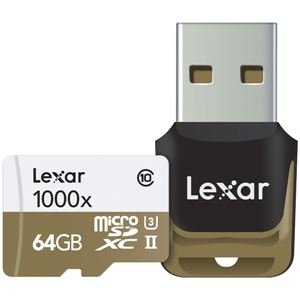 レキサー Professional 1000x microSDXC UHS-IIカード USB3.0リーダー付64GB LSDMI64GCBJPR1000R
