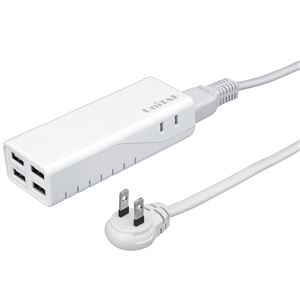 プリンストン コンパクト4ポートUSB給電機能付き2個口OAタップ 「Unitap」 （ホワイト） PPS-UTAP3AWH