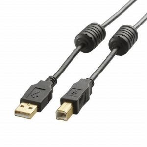 [ELECOM（エレコム）] ノイズに強いフェライトコア付きUSB2.0ケーブル[1.0m] U2C-BF10BK