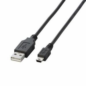 [ELECOM（エレコム）] USB2.0ケーブル（mini-Bタイプ）[1.0m] U2C-M10BK