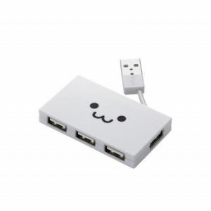[ELECOM（エレコム）] USB2.0ハブ（ケーブル収納タイプ） U2H-YK4BF1WH