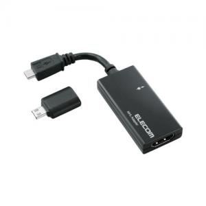 [ELECOM（エレコム）] Galaxy用コネクタ付MHL変換アダプタ TVリモコン対応 MPA-MHLAD03BK
