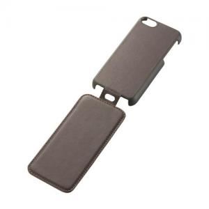 [ELECOM（エレコム）] iPhone 5c用ソフトレザーカバー縦フラップ／ブラウン PS-A13PLFTDBR