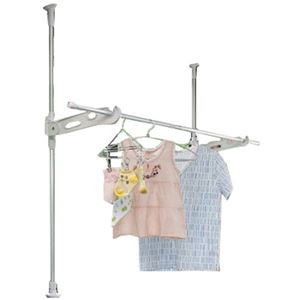 セキスイ つっぱり式窓枠ものほし(腰窓用) TKM-11 シルバー&ホワイト