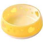 ペッツルート おいしく見えるワン食器 M イエローハート