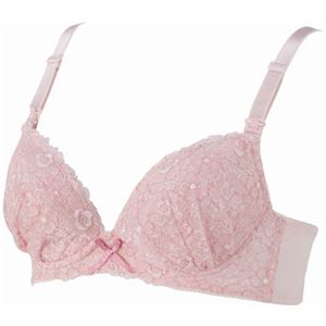 ふわツインパッド マタニティブラジャー ストラップオープン フラワーレース(ワイヤー入り) D80 ピンク 6110076