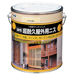 アサヒペン 油性超耐久屋外用ニス 透明(クリヤ) 1.8L