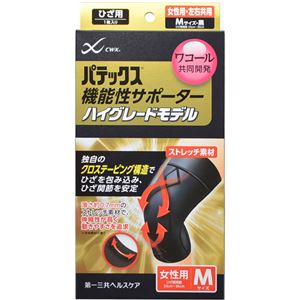 （まとめ買い）パテックス 機能性サポーター ハイグレードモデル ひざ用 女性用 M 黒×2セット