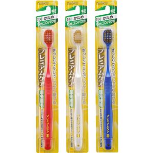 （まとめ買い）エビス プレミアムケアハブラシ・コンパクト かため 3本組×3セット