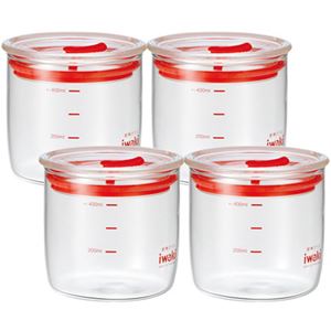 iwaki 密閉クリアパック 4点セット KBT7014M-R 400ml
