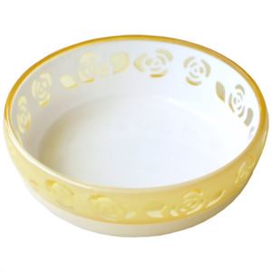 （まとめ買い）ペッツルート おいしく見えるニャン食器 S イエローローズ×2セット