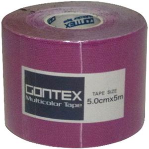 （まとめ買い）GONTEX Multicolor Tape GTRT007PPS パープル 幅5cm×長さ5m 伸縮性ロールテープ×4セット