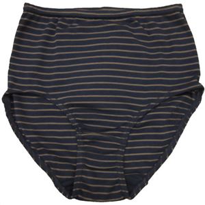 （まとめ買い）キヤロン おとな女子委員会 ポケット付ショーツ ボーダー柄 ネイビー×グレー Lサイズ×6セット