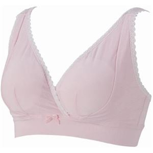 （まとめ買い）らくらくオープン授乳ブラ クロス&サイドオープン モダールストレッチ(ノンワイヤー) L ピンク 6120012×3セット