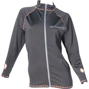 NORTHCOAST ノースコースト 女性用 前ファスナー長袖 ラッシュガード NC-8561 ブラック M