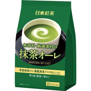 （まとめ買い）日東紅茶 無香料・厳選素材の抹茶オーレ 10本入×14セット