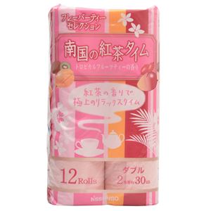 （まとめ買い）南国の紅茶タイム ピンク トロピカルフルーツティーの香り 30m×12ロール ダブル×14セット