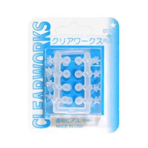 （まとめ買い）クリアワークス(使い捨てピアス) フラットスター フルムーン×7セット