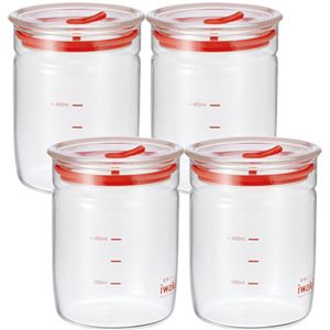 iwaki 密閉クリアパック 4点セット KBT7004M-R 550ml
