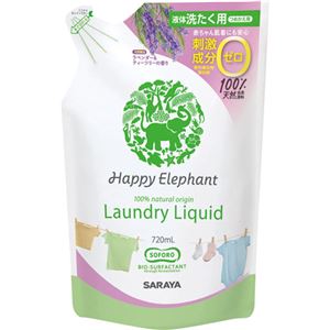 （まとめ買い）ハッピーエレファント 液体洗たく用洗剤 つめかえ用 720ml×8セット