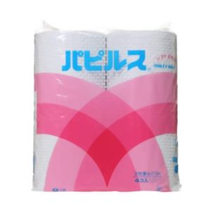 （まとめ買い）夕顔 パピルス トイレットロール ダブル 4ロール×19セット