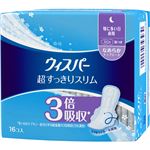 （まとめ買い）ウィスパー 超すっきりスリム 特に多い日・夜用 羽つき 16コ入×19セット