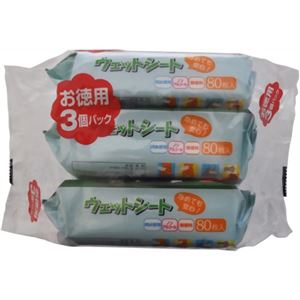 （まとめ買い）ペット用ウェットシート 80枚×3個入り×6セット