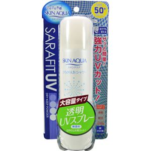 （まとめ買い）スキンアクア サラフィットUV さらさらUVシャワー SPF50+/PA+++ 無香料 大容量タイプ 90g×4セット