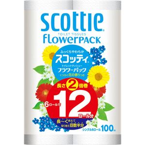 （まとめ買い）スコッティ フラワー2倍巻き シングル 6ロール×3セット