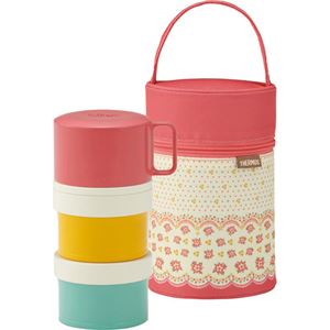 （まとめ買い）サーモス ボトル型弁当箱 フレッシュランチボックス 3段式 580ml DJL-580 CP コーラルピンク×3セット
