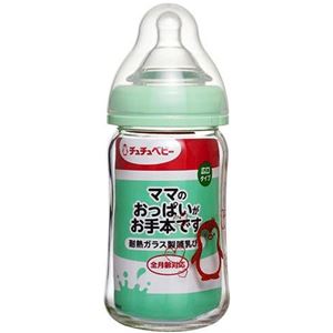（まとめ買い）チュチュベビー 哺乳びん 広口タイプ 耐熱ガラス製 160ml×3セット