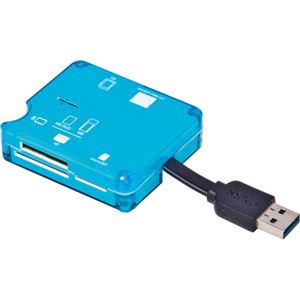 （まとめ買い）Digio2 USB3.0マルチカードリーダー・ライター 67メディア対応 CRW-38M56BL ブルー×2セット