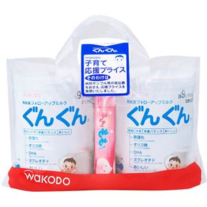 【訳あり・在庫処分】（まとめ買い）フォローアップミルク ぐんぐん 850g×2個セット(ふんわりももちゃん付き) 満9か月頃から×2セット 【賞味期限：2016/11/27】