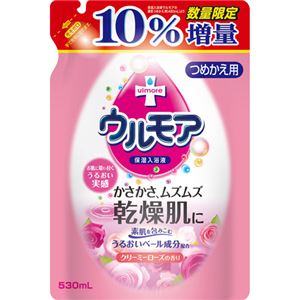 （まとめ買い）【数量限定】ウルモア 保湿入浴液 クリーミーローズの香り つめかえ用 530ml×5セット