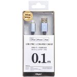 Digio2 USB充電・データ通信対応 ライトニングケーブル フラットタイプ 0.1m グレー LNC-F01GY