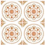 （まとめ買い）decolfa(デコルファ) タイルステッカー オレンジ 4枚入り×4セット