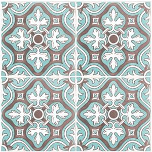 （まとめ買い）decolfa(デコルファ) タイルステッカー ブルー 4枚入り×4セット