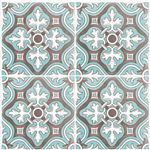 （まとめ買い）decolfa(デコルファ) タイルステッカー ブルー 4枚入り×4セット