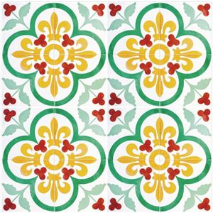 （まとめ買い）decolfa(デコルファ) タイルステッカー グリーン 4枚入り×4セット