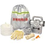 反射テープ付非常持出袋セット 防災6点セット入 緊急ラジオライト「アポロン」付 NBS-0101