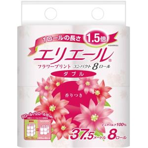 （まとめ買い）エリエール フラワープリントティシューコンパクト ダブル 8R入×11セット