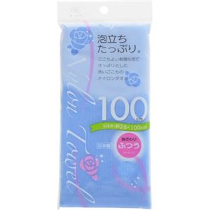 （まとめ買い）ナイロンタオル ふつう ブルー×6セット