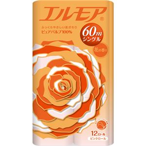 （まとめ買い）エルモア 12ロール ピンクシングル 花の香り 60m×10セット
