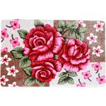 ふかふか立体加工 花柄玄関マット (小) 室内/屋内用