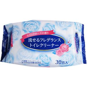 （まとめ買い）流せるフレグランストイレクリーナー スイートローズの香り 30枚入×15セット