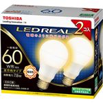 （まとめ買い）東芝 LED電球 LDA8L-G/60W-2P 電球色 2個パック×2セット