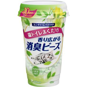 （まとめ買い）猫トイレまくだけ 香り広がる消臭ビーズ さわやかなナチュラルガーデンの香り 450ml×6セット